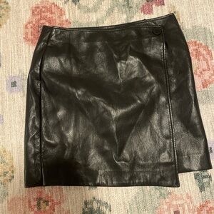 Babaton Black Leather Pencil Skirt